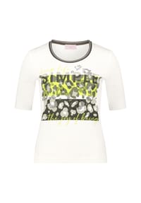 BETTY BARCLAY - Basic Shirt mit Rippenstruktur - Patch Cream/Green