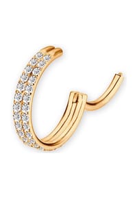 Adelia's - Ohrpiercing Nasenpiercing Segment Ring Clicker in 1,2 mm mit 2er Steinkranz - rosegold