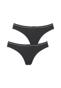 LASCANA - String Sara, Spitze, 2er-Pack, für Damen - 624 2X BLACK
