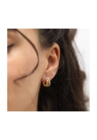 zeeme BASIC - Ohrringe 925/- Sterling Silber 10 Zirkonia - gelb