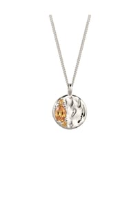 elli. - Halskette Anhänger Citrin Gelb 925 Sterling Silber - Gold