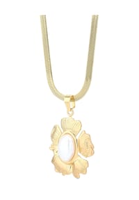 Adelia's - Edelstahl Schmuckset mit Ohrringe + Halskette + Anhänger goldfarben - gold