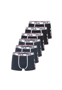 FILA - Boxershorts Classic 6er-Pack mit elastischem Bund und Logo-Aufdruck - Black-Navy