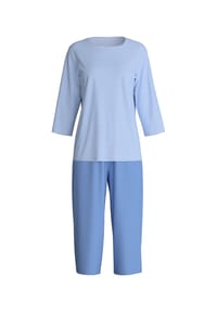 CALIDA - Lovely Nights Capri-Pyjama, Baumwolle, für Damen - 399 HYDRANGEA BLUE