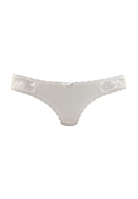 LASCANA - String, florale Spitze, Zierschleife, für Damen - BLACK