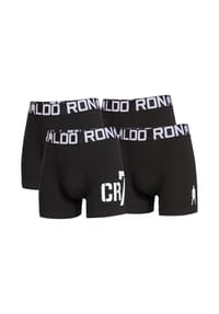 CR7 CRISTIANO RONALDO - Jungen Boxershorts, 4er Pack - Trunks, Cotton Stretch, Logobund - Schwarz