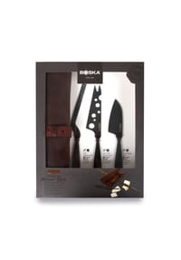BOSKA - Käsemesser-Set Monaco+ Schwarz, 3-tlg. mit Lederhülle, Schwarz, 28 cm - schwarz