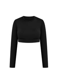 SMILODOX - Crop Longsleeve Tisha - Anthrazit