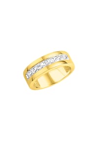 zeeme SILVER - Ring 925/- Sterling Silber 8 Zirkonia - gelb