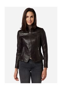 RICANO - Damen Lederjacke Abigale, klassischer Stil aus butterweichem Lamm Leder - Blau