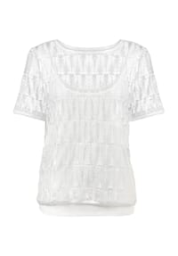 heine - Spitzenshirt - ecru-silberfarben-meliert