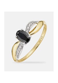 Diamant L'eternel - Ring, mit Saphir, 375 Gelbgold - gold
