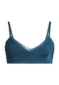 MANGUUN - Microsatin Bralette, Spitzenbordüre, für Damen - BLACK