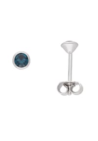 Adelia's - Damen Silber Schmuck 925 Silber Ohrringe  Ohrstecker mit Zirkonia Ø 3 mm - blau
