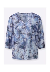 Witt - Druckbluse - dunkelblau-eisblau-bedruckt