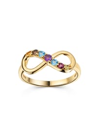 zeeme GEMSTONES - Ring 925/- Sterling Silber 7 Amethyst,Peridot,Citrin - gelb