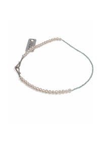 DI PERLE® DI PERLE Schmuckkollektion - Süßwasser Zuchtperlen Halskette Collier aus 925er Silber rhodiniert mit Topas, 42 cm - weiß