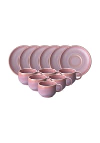 like. by Villeroy & Boch Espressotassen mit Untertassen Perlemor Coral 60 ml 6er Set rosa - PERLEMOR - rosa