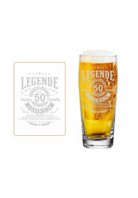 LUXENTU - Willi Becher Bierglas mit Gravur Legende seit 50 Jahren 0,5 l transparent - transparent