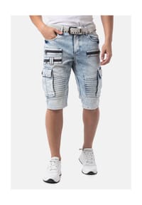 CIPO & BAXX® - Shorts Geräumige Cargo-Taschen für praktischen Stauraum - ICEBLUE