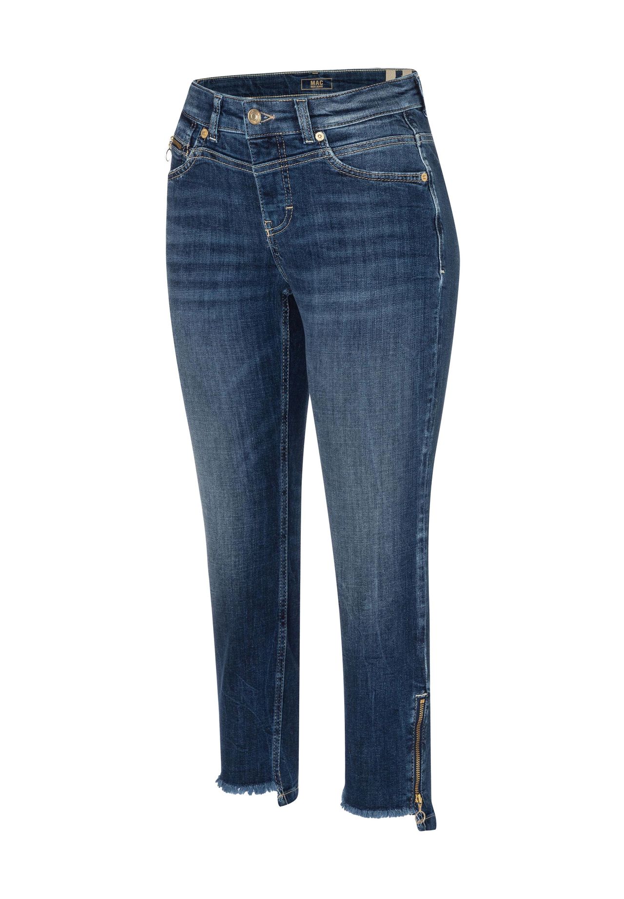MAC Rich Jeans, knöchellang, Slim-Fit, Fransen-Details, für Damen 