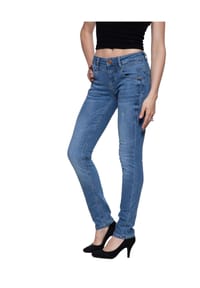 ATT Amor, Trust & Truth - Slim-Fit-Jeans mit Patch in Fell-Optik Zoe - hellblau