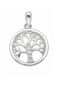 Adelia's - Adelia's Damen Anhänger Baum des Lebens 925 Silber mit Zirkonia – Silberanhänger Lebensbaum - silber