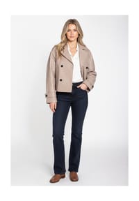RICANO - Oversized Damen Kurzjacke Yvette im Trenchcoat-Stil - Beige