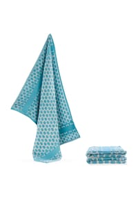 Aspero® - 3 Frottee Baumwoll-Geschirrtücher - Blau