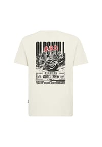 OLDSKULL - T-Shirt Asian Futurism Rider Graphic Traditionelles fernöstliches Motiv - Off White