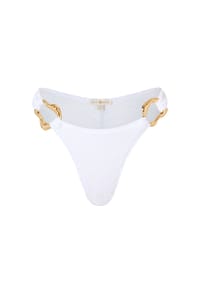 MODA MINX - Bikinihose SCRUNCH mit tollen Schmuckelementen - White