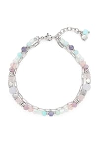 LEONARDO - Damen Armband "Randy", Edelstahl mit Muschelperle/Iolith - SILBER
