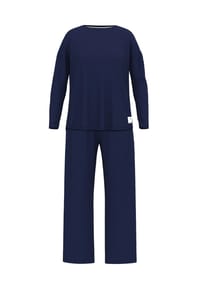 TOM TAILOR - Loungewear-Set, Rundhals, für Damen - 620 BLAU-MITTEL-U