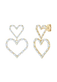 YOKOAMii - Ohrhänger gelbgold Zirkonia weiß - gelbgold