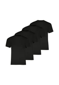PUMA® - Herren T-Shirts, 4er Pack - Crew Neck Tee 4P, Rundhals Regular Fit, Baumwolle, einfarbig - Schwarz