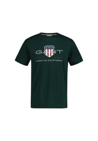GANT - Herren T-Shirt - REGULAR ARCHIVE SHIELD, Rundhals, kurzarm, Baumwolle, Print - Blau