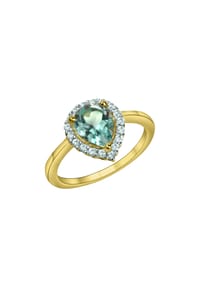 fascination by Ellen K. - Ring 585/- Gold 1 Blautopas beh. - mehrfarbig