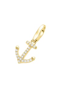 GIORGIO MARTELLO MILANO - Charm Anker mit Zirkonia, vergoldet, Silber 925 - Gold