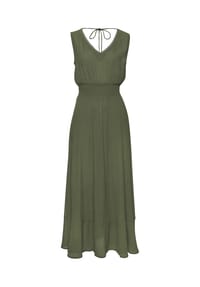 s.Oliver - Sommerkleid Jungle, Smockeinsatz, für Damen - 686 KHAKI