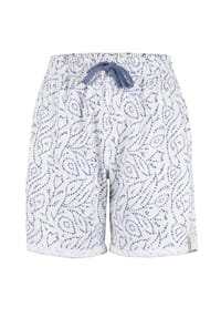 ROADSIGN® australia - Damen Bermuda Soft Waves mit Allover Muster, bequemer Schnitt, aus weicher Baumwolle, perfekte Shorts als Homewear - blau/weiss