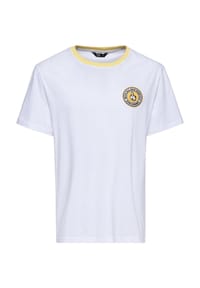 KING KEROSIN - Print-Shirt Gestickter Rundaufnäher auf der Brust With All Due Respect - weiß