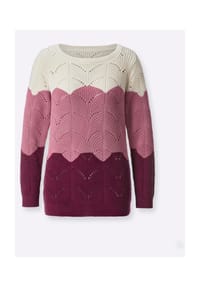 SIEH AN! - Rundhals-Pullover - anthrazit-ecru-gemustert