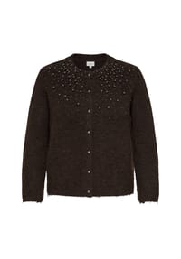ONLY CARMAKOMA - Strickjacke, Rundhals, für Damen - 237375001 COFFE/ME