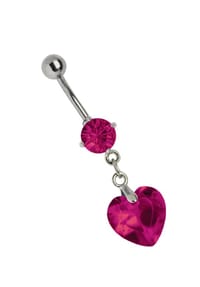 Adelia's - Titan Banane - mit Zirkonia und Steinherz pink - pink