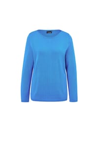 GOLDNER - Pullover mit U-Boot-Ausschnitt aus Baumwoll-Viskose-Mix - jadegrün