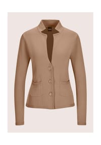 MADELEINE - Eleganter Blazer mit feinem Glattstrick - braun