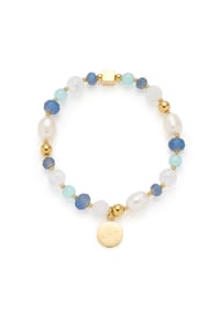 LEONARDO - Damen Armband, Edelstahl mit Katzenauge, Süßwasserperle - GOLD