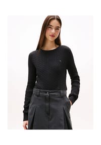 TOMMY Jeans - Pullover, Strick-Struktur, für Damen - 0 BDS BLACK