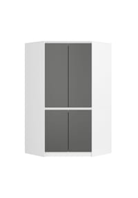 Akord - Eckkleiderschrank S100 mit 4 Türen und 6 Einlegeböden - artisan-eiche