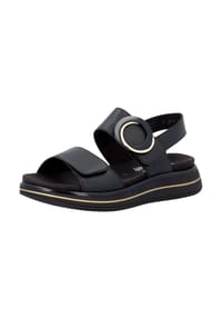 remonte® - Glattleder Sandalen - Schwarz